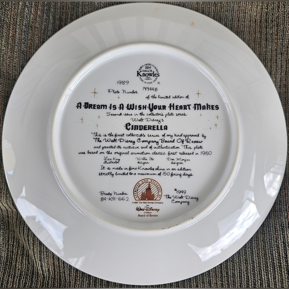 CINDERELLA PLATE WITH BOX AND CERTIFICATE - Picture 2 of 4